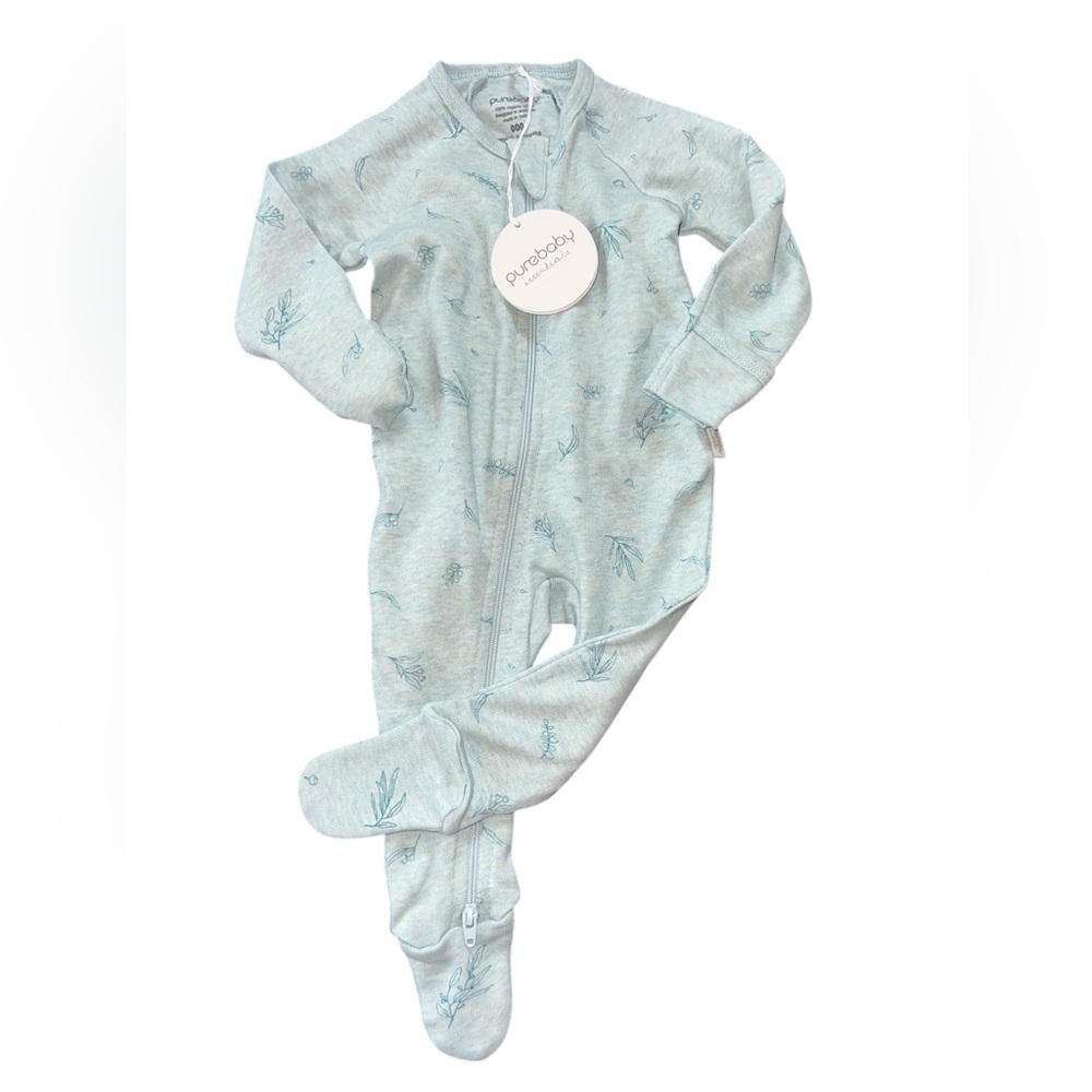 Purebaby Essentials Organic Cotton Zip Growsuit